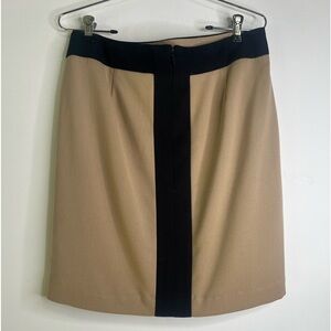 Worthington Career Pencil Skirt Lined Size 10 Beige Black Stripes